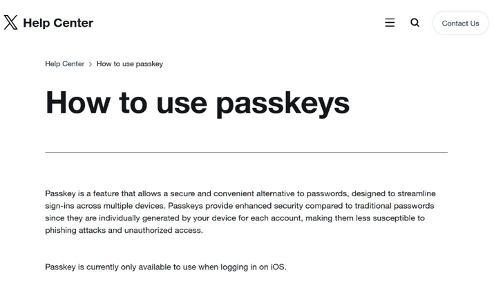 汉滨苹果维修店铺分享iOS用户如何通过通行密钥(Passkey)登录 