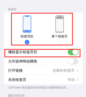 汉滨iPhone授权维修分享Safari浏览器如何切换标签栏位置 